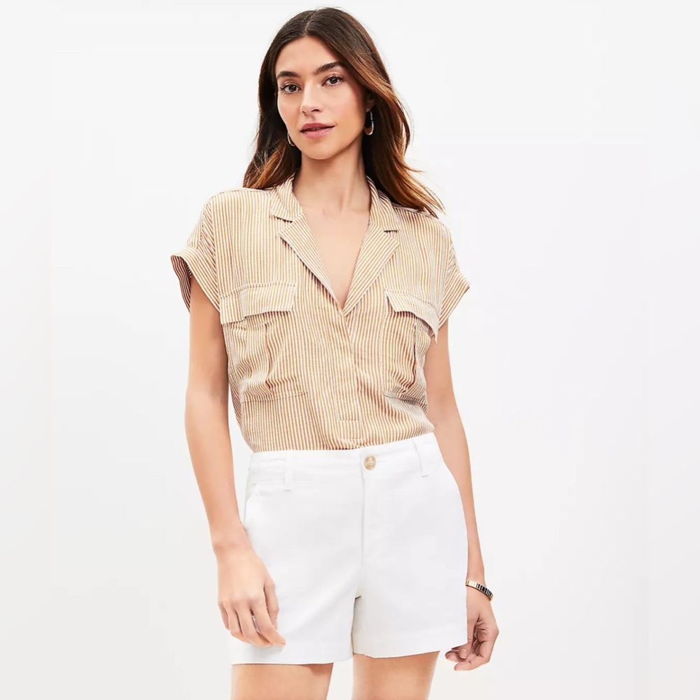 LOFT Monroe 4’ white shorts size 4
